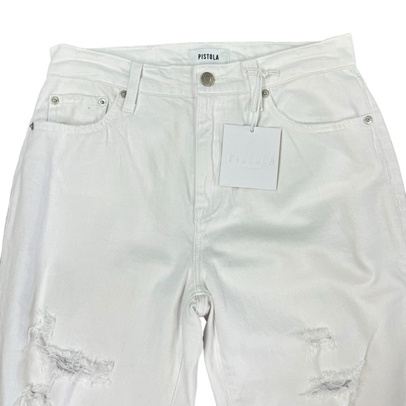 Pistola Pistola Distressed Boyfriend Jean White‎ Denim Womens Size 26 - NWT - Picture 1 of 10